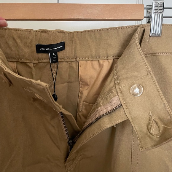 Universal Standard Karlee stretch cotton twill cargo pants, vintage khaki L/22 - Picture 7 of 9